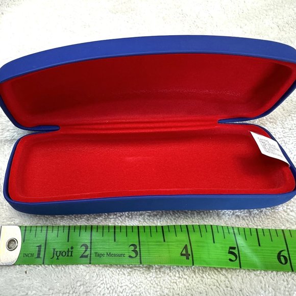 Ray Ban Junior Hard Shell Glasses Case Blue With Red Velvety Lining Case ONLY - Picture 2 of 3